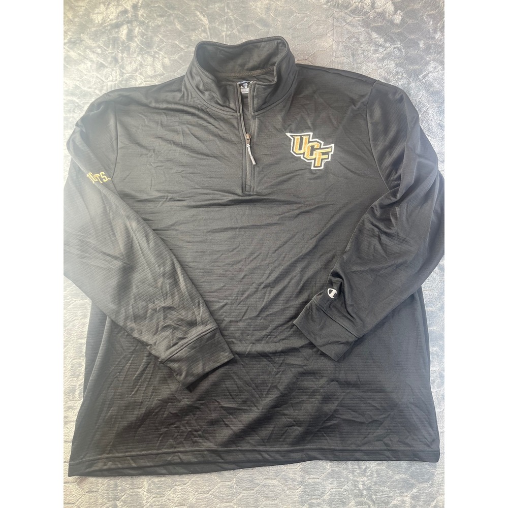 Champion UCF Knights Quarter Zip Men 2XL Black Excellent Textured Pullover - Picture 3 of 8